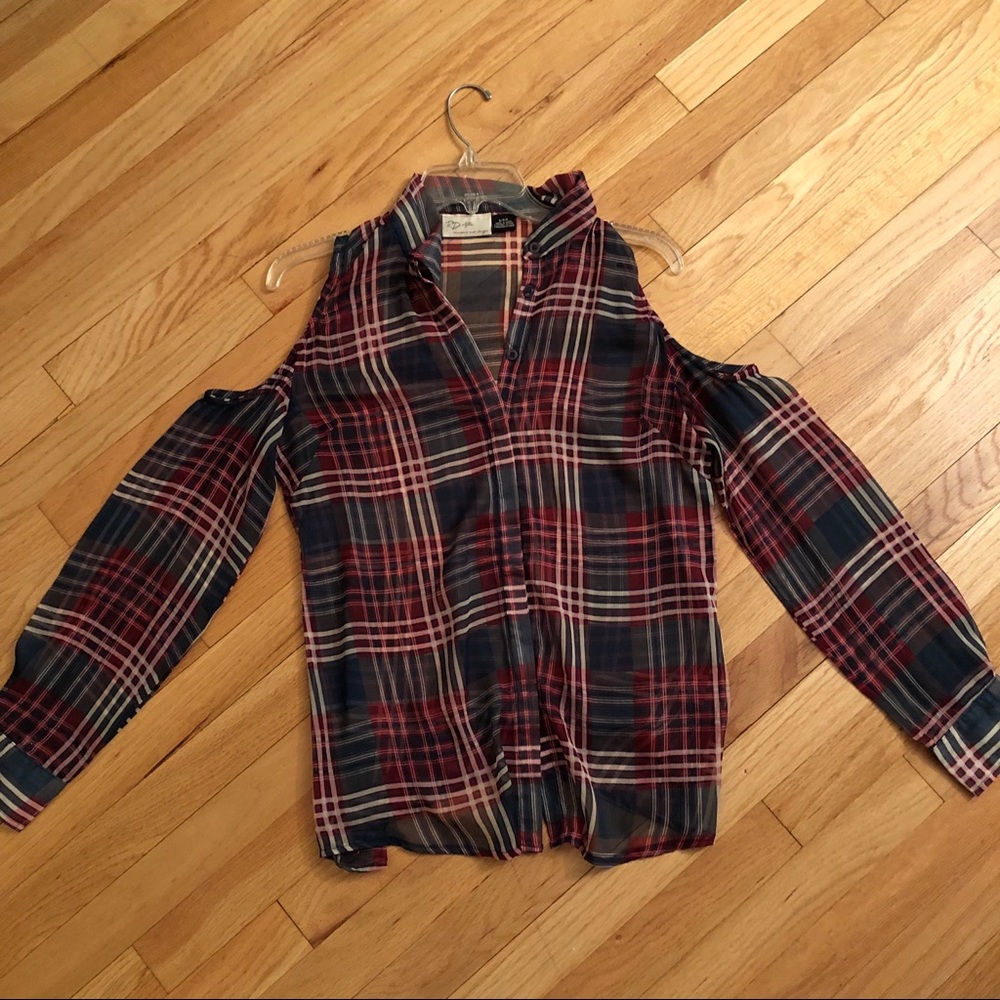 Cold Shoulder Chiffon Top